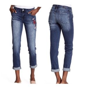 Kut From The Kloth Katy Boyfriend Floral Embroidered Jeans size 4